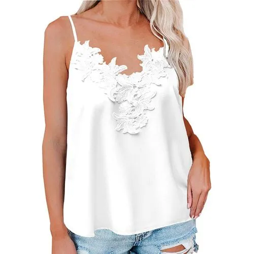 Women's Camisole Tank Tops Lace Sexy Solid Color