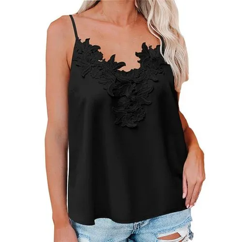 Women's Camisole Tank Tops Lace Sexy Solid Color