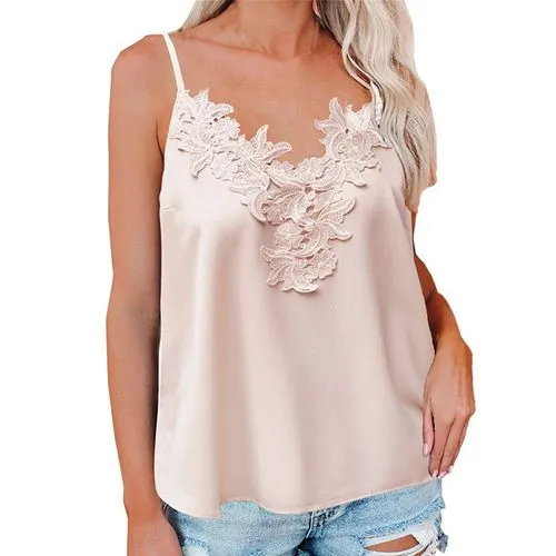 Women's Camisole Tank Tops Lace Sexy Solid Color