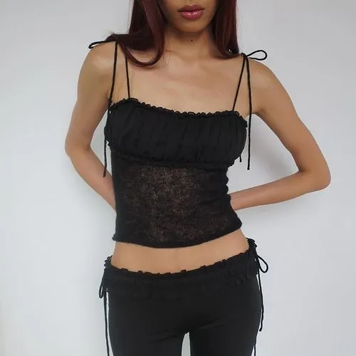 Women's Camisole Tank Tops Rib-Knit Sexy Streetwear Solid Color