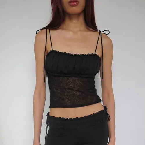 Women's Camisole Tank Tops Rib-Knit Sexy Streetwear Solid Color