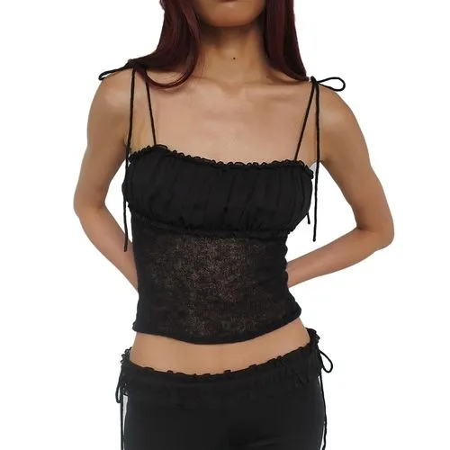 Women's Camisole Tank Tops Rib-Knit Sexy Streetwear Solid Color