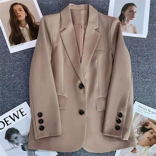 Women's Coat Long Sleeve Blazers Business Solid Color