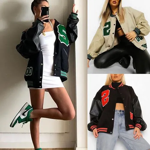 Women's Fashion Letter Embroidery Single Breasted Coat Jacket