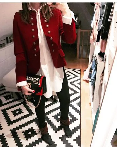 Women's Fashion Solid Color Patchwork Button Double Breasted Coat