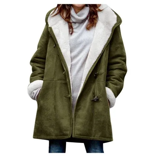 Women's Fashion Solid Color Pocket Single Breasted Coat Woolen Coat