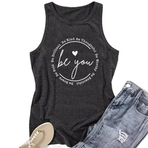 Women's Racerback Tank Tops Tank Tops Printing Streetwear Letter Heart Shape