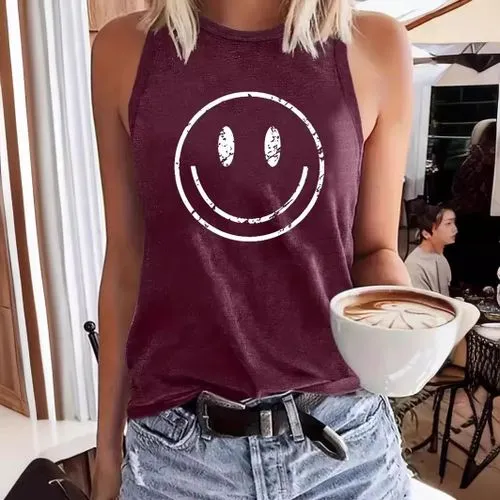 Women's Racerback Tank Tops Tank Tops Printing Streetwear Smile Face