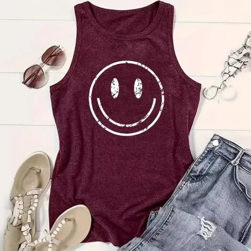 Women's Racerback Tank Tops Tank Tops Printing Streetwear Smile Face