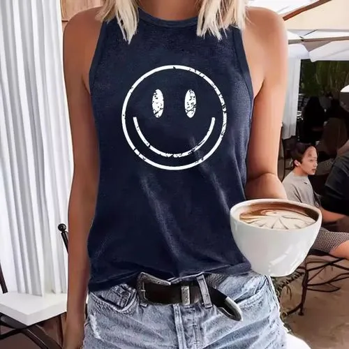 Women's Racerback Tank Tops Tank Tops Printing Streetwear Smile Face