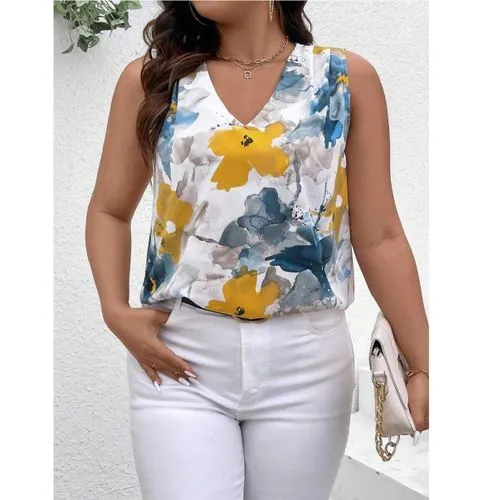 Women's Vest Sleeveless Tank Tops Elegant Flower