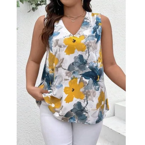 Women's Vest Sleeveless Tank Tops Elegant Flower