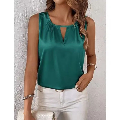 Women's Vest Sleeveless Tank Tops Elegant Simple Style Solid Color