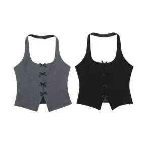 Women's Vest Tank Tops Bowknot Streetwear Bow Knot