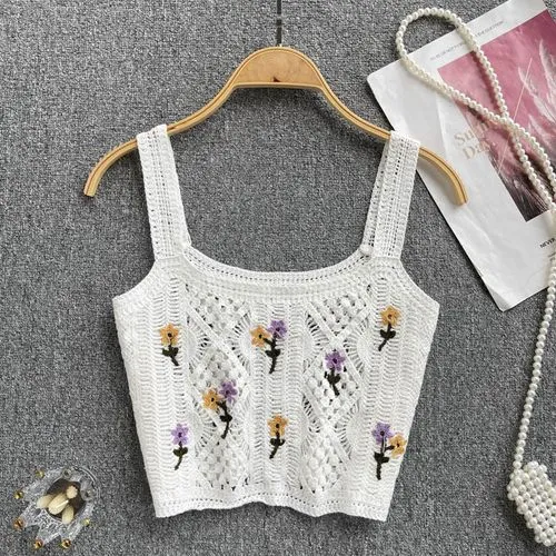 Women's Vest Tank Tops Patchwork Casual Flower