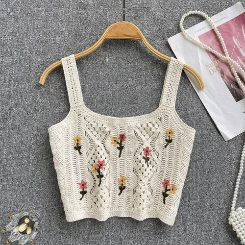 Women's Vest Tank Tops Patchwork Casual Flower