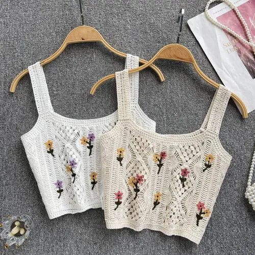 Women's Vest Tank Tops Patchwork Casual Flower