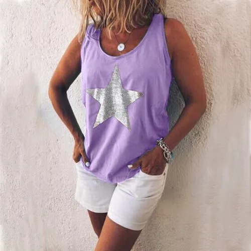 Women's Vest Tank Tops Printing Fashion Star