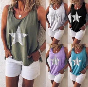 Women's Vest Tank Tops Printing Fashion Star