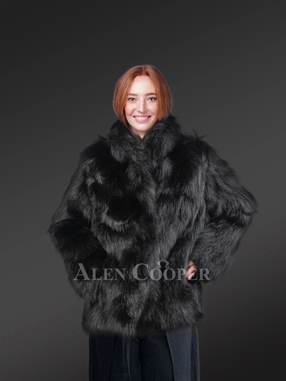 Womens Black Raccoon Coat