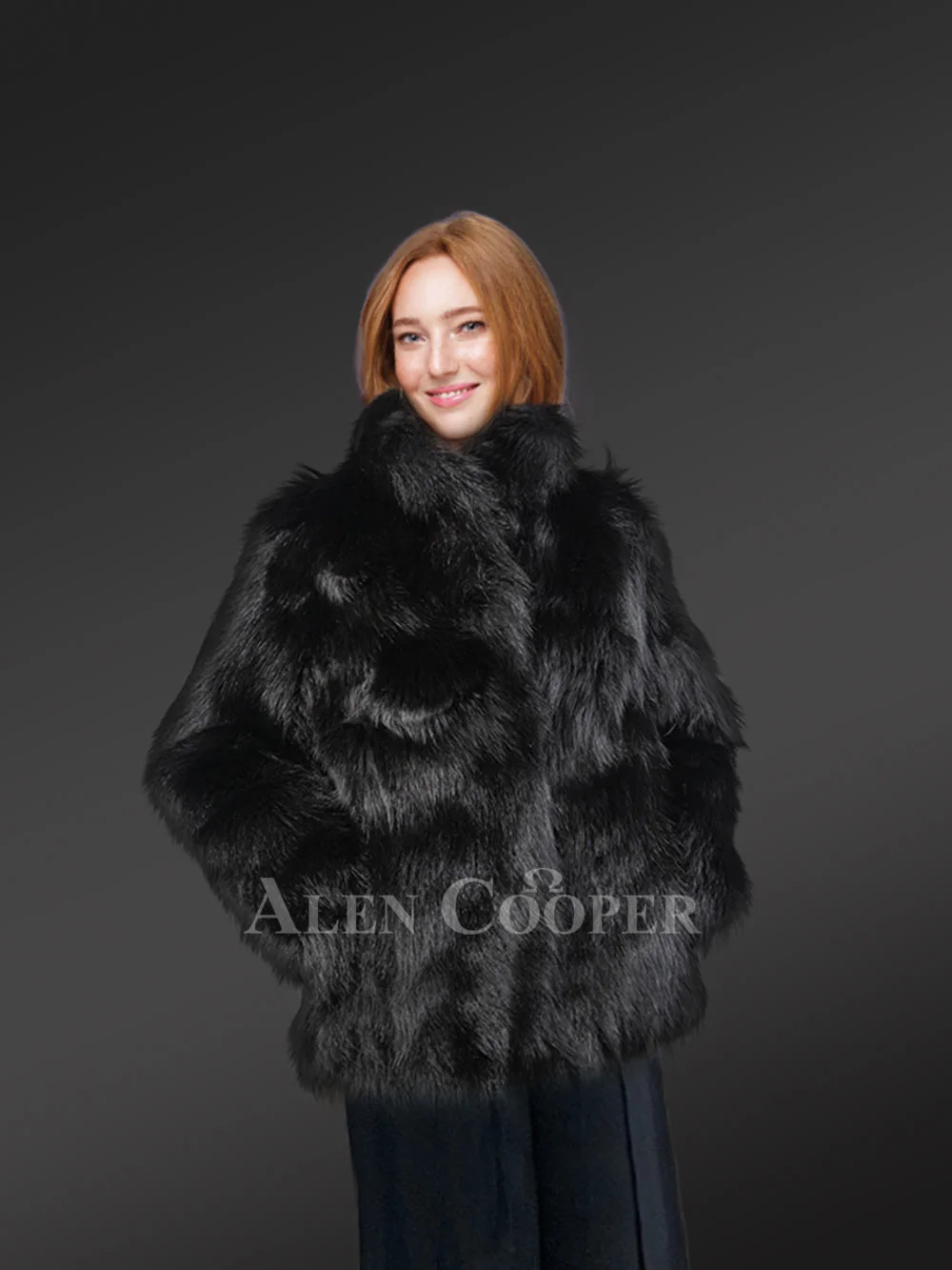 Womens Black Raccoon Coat