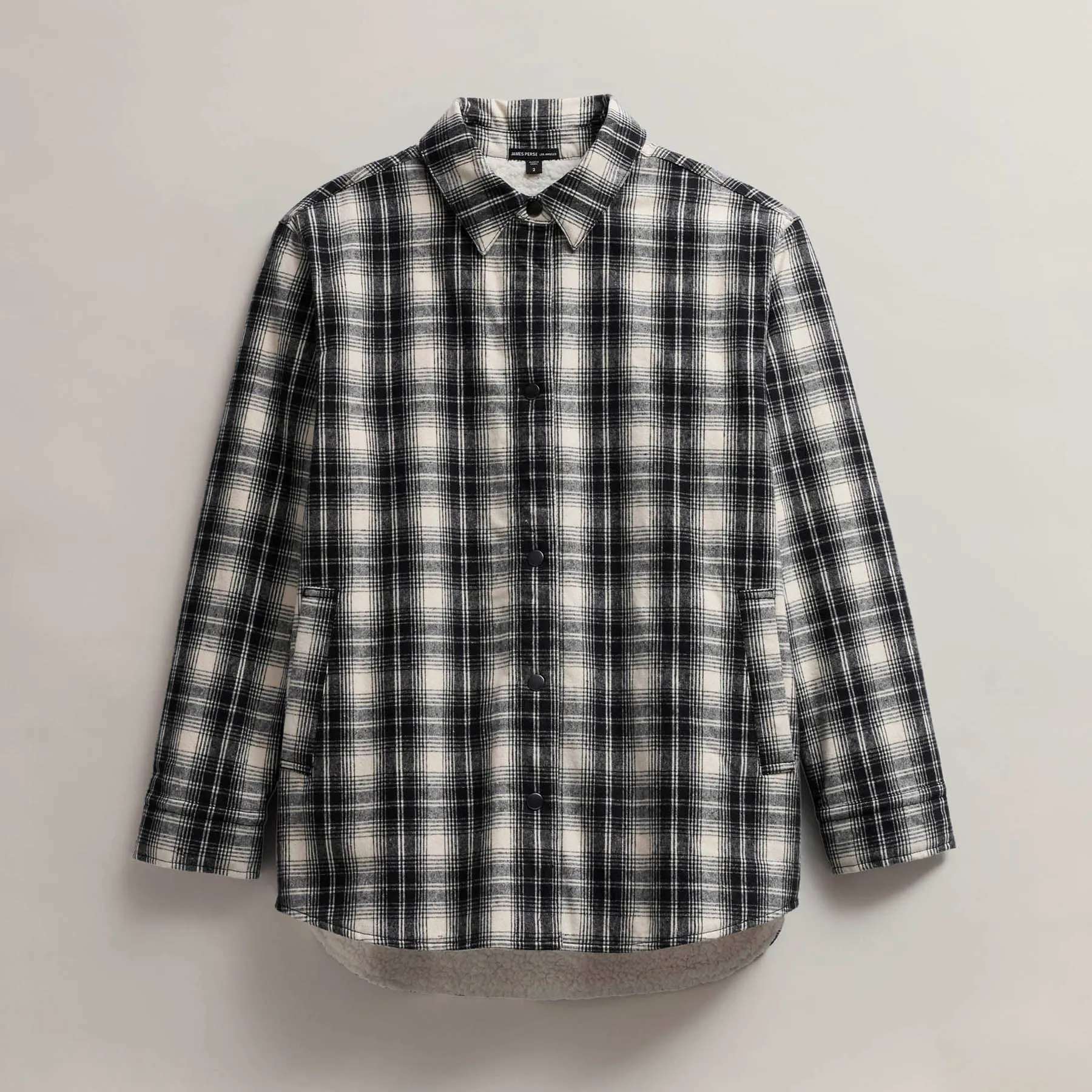 Women's Grateful Dead Sherpa Lined Plaid Shirt Jacket - Black/White