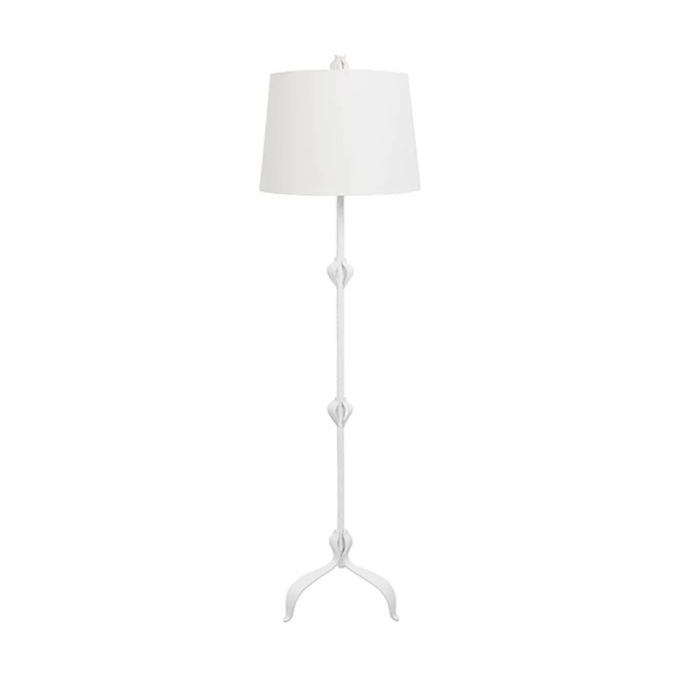 Worlds Away Belinda Tole Leaf Matte White Floor Lamp