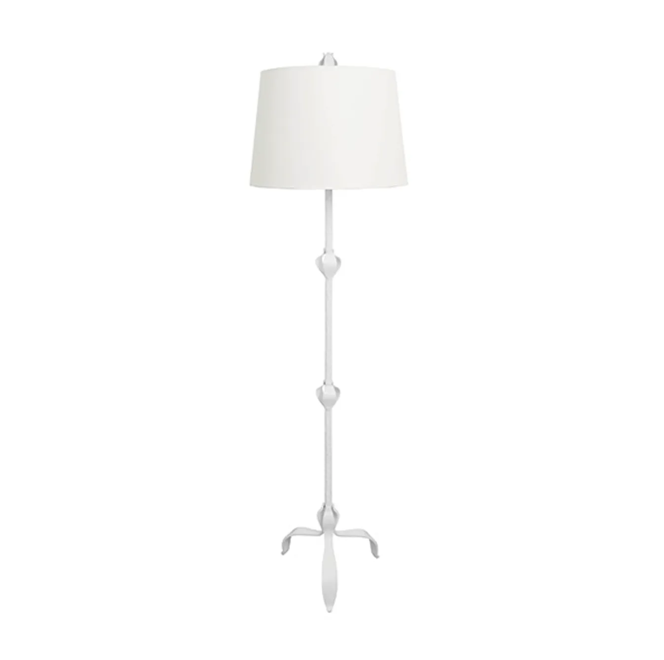 Worlds Away Belinda Tole Leaf Matte White Floor Lamp