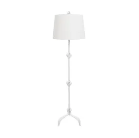 Worlds Away Belinda Tole Leaf Matte White Floor Lamp