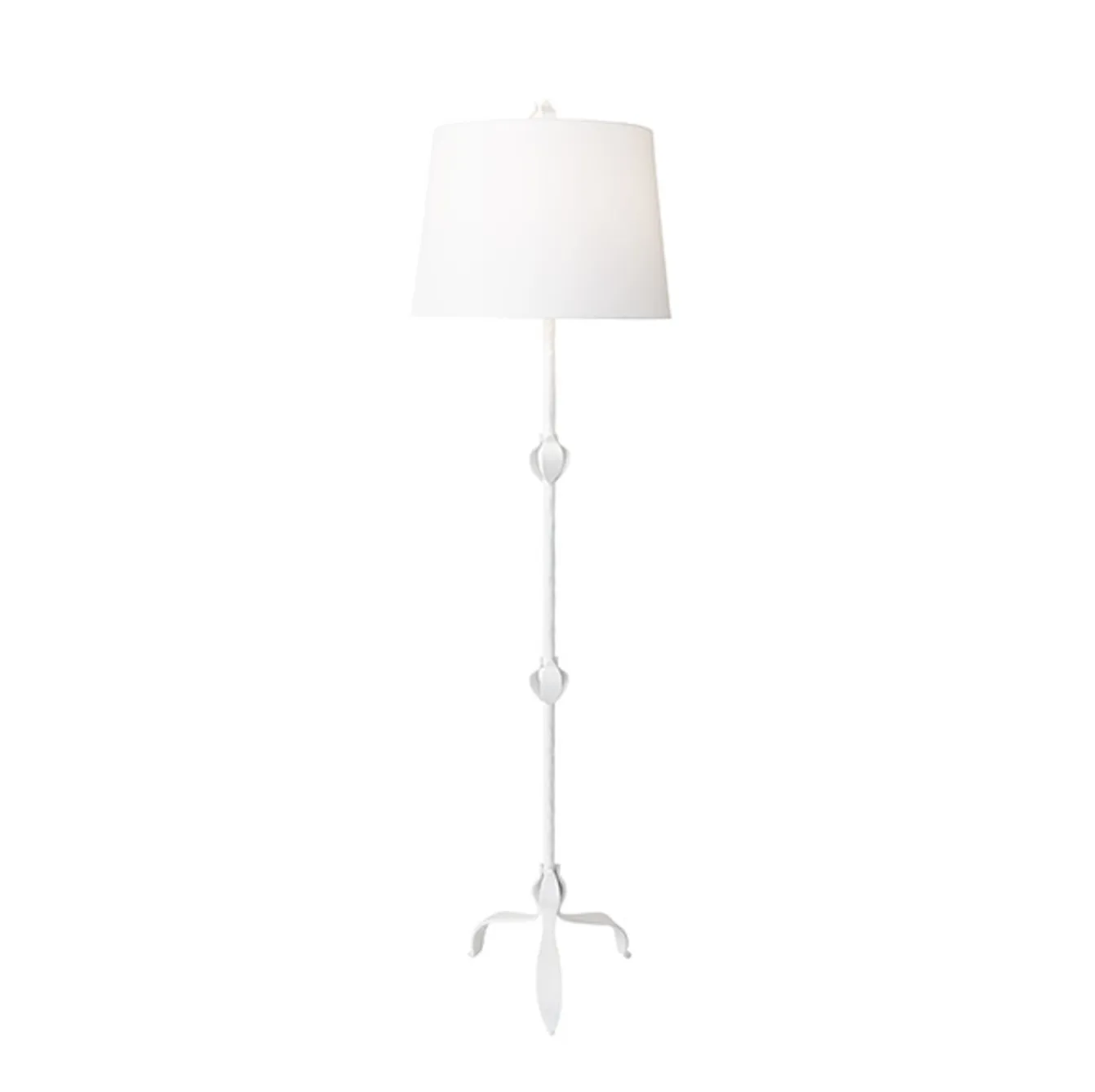 Worlds Away Belinda Tole Leaf Matte White Floor Lamp