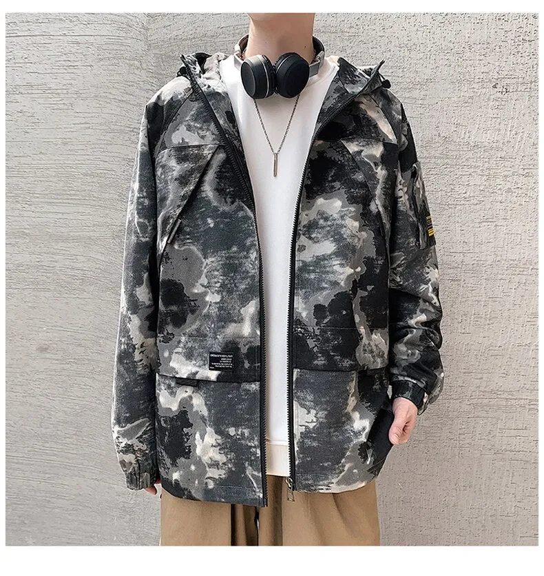 Xituodai Camouflage Military Jacket - Hip Hop Style, Loose Fit, Hooded, Slim Outwear - Cotton Harajuku Coat for Men