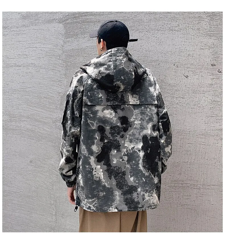 Xituodai Camouflage Military Jacket - Hip Hop Style, Loose Fit, Hooded, Slim Outwear - Cotton Harajuku Coat for Men