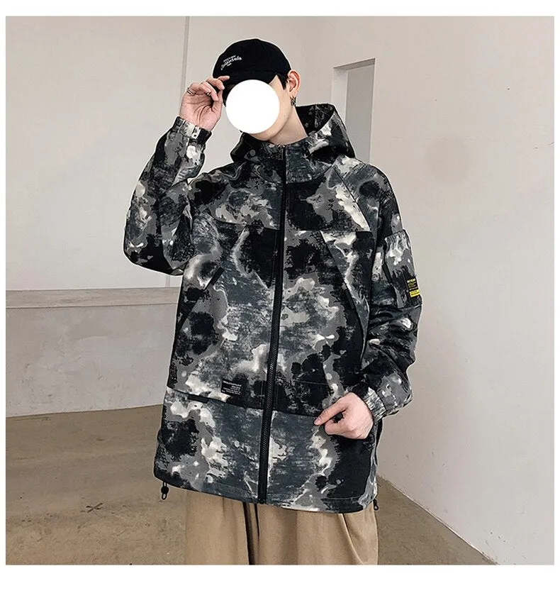 Xituodai Camouflage Military Jacket - Hip Hop Style, Loose Fit, Hooded, Slim Outwear - Cotton Harajuku Coat for Men