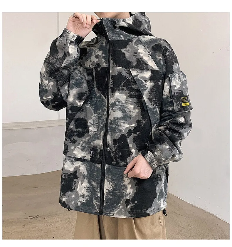 Xituodai Camouflage Military Jacket - Hip Hop Style, Loose Fit, Hooded, Slim Outwear - Cotton Harajuku Coat for Men