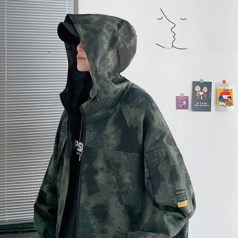 Xituodai Camouflage Military Jacket - Hip Hop Style, Loose Fit, Hooded, Slim Outwear - Cotton Harajuku Coat for Men