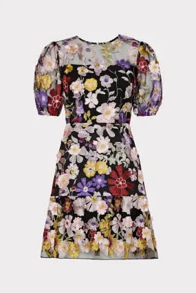 Yasmin Multi Floral Embroidery Dress